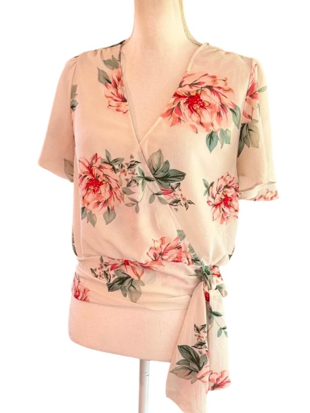 OLM Floral Short Sleeve Blouse